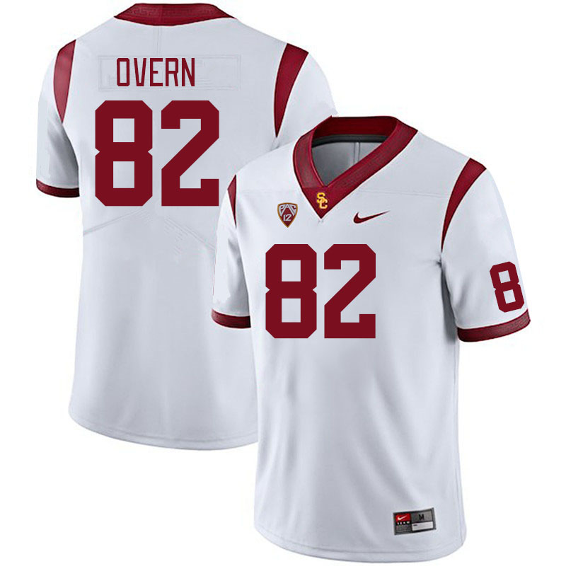 Men #82 Austin Overn USC Trojans College Football Jerseys Stitched Sale-White